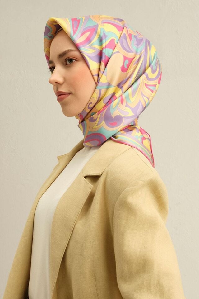 Armine İpek Eşarp 2025 İlkbahar-Yaz - 9323D-55 -Tivil