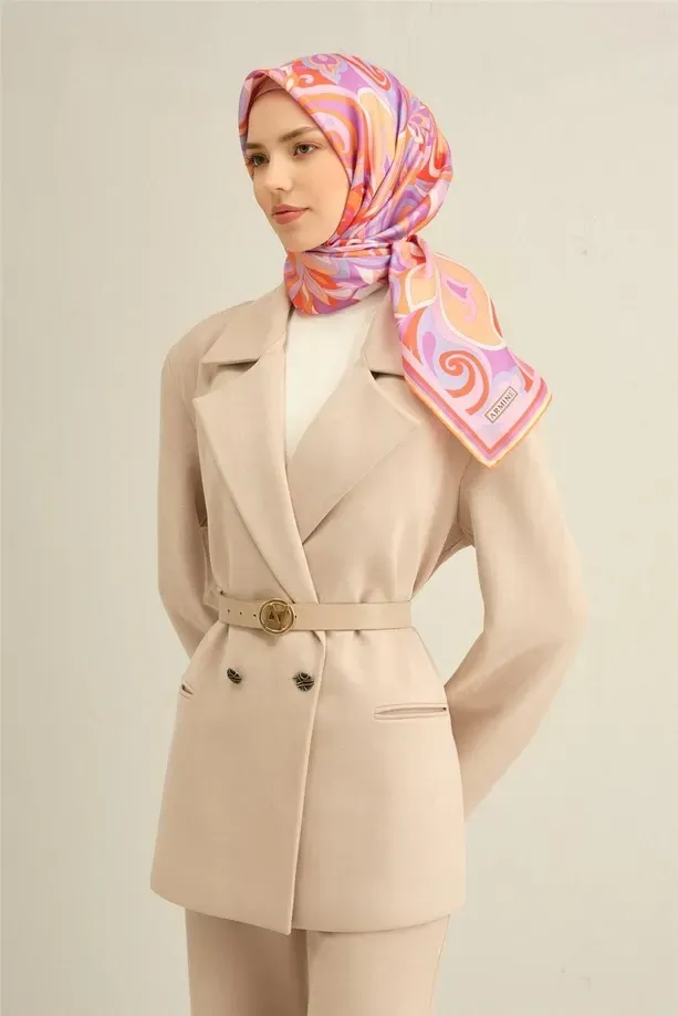 Armine İpek Eşarp 2025 İlkbahar-Yaz - 9323D-04 -Tivil