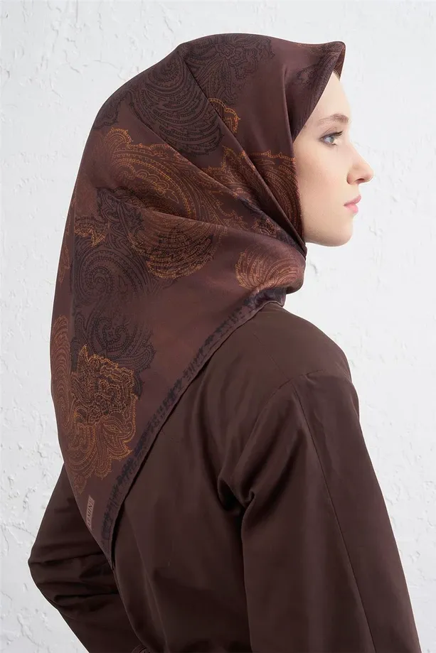 Armine İpek Eşarp 2025/2026 Sonbahar Kış - 9428D-80 - Tivil - Paisley Desen