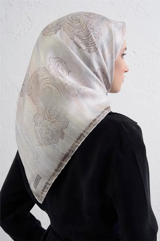 Armine İpek Eşarp 2025/2026 Sonbahar Kış - 9428D-35 - Tivil - Paisley Desen