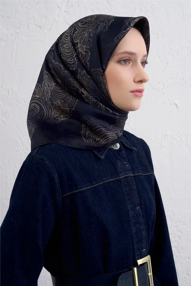 Armine İpek Eşarp 2025/2026 Sonbahar Kış - 9428D-05 - Tivil - Paisley Desen