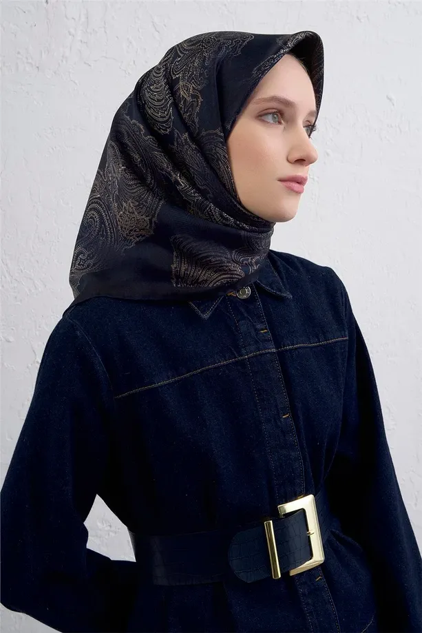 Armine İpek Eşarp 2025/2026 Sonbahar Kış - 9428D-05 - Tivil - Paisley Desen