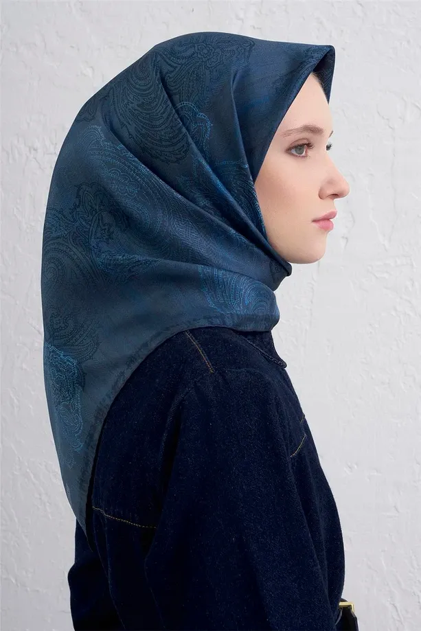 Armine İpek Eşarp 2025/2026 Sonbahar Kış - 9428D-34 - Tivil - Paisley Desen