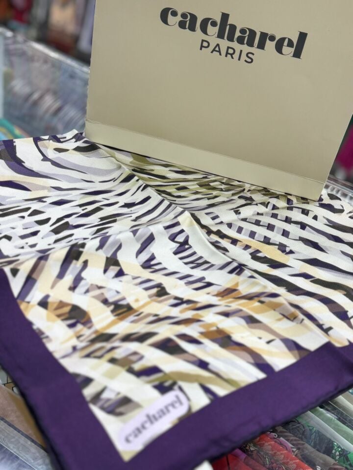 Cacharel Twill İpek Eşarp - 2025/2026 Sonbahar-Kış - 9024313 -991  Tivil