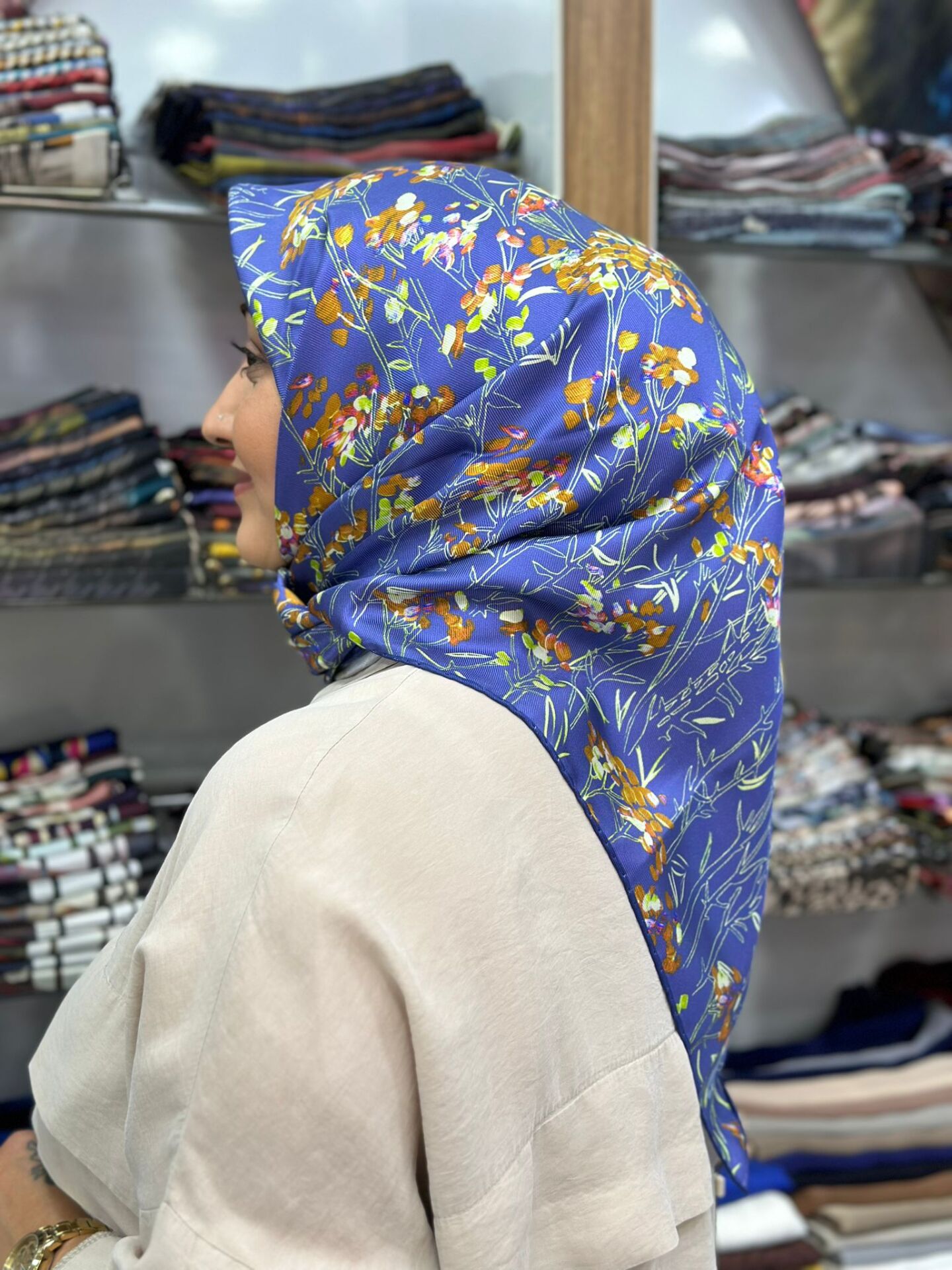 Cacharel Twill İpek Eşarp - 2025/2026 Sonbahar-Kış - 9040313 -921 Tivil