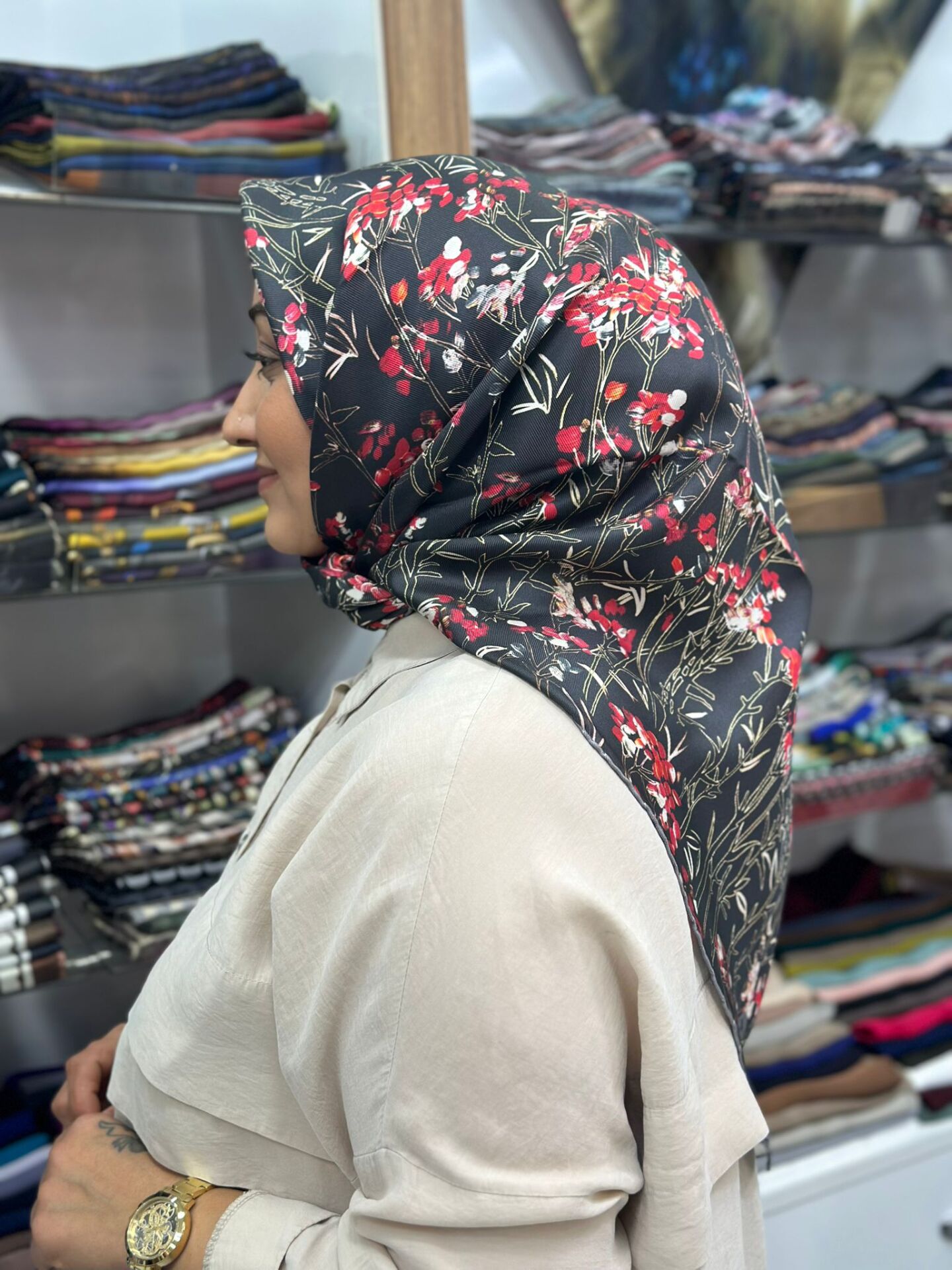 Cacharel Twill İpek Eşarp - 2025/2026 Sonbahar-Kış - 9040313 -971 Tivil