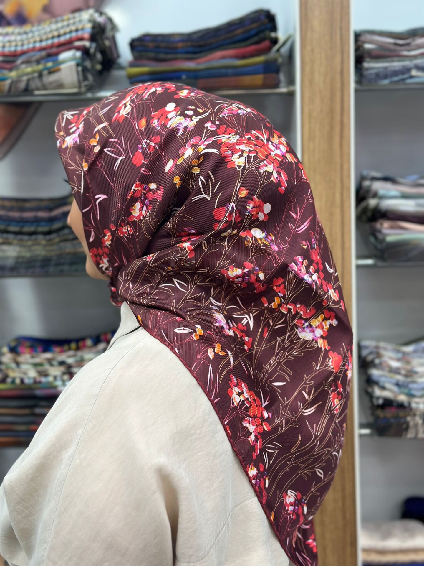 Cacharel Twill İpek Eşarp - 2025/2026 Sonbahar-Kış - 9040313 -941 Tivil