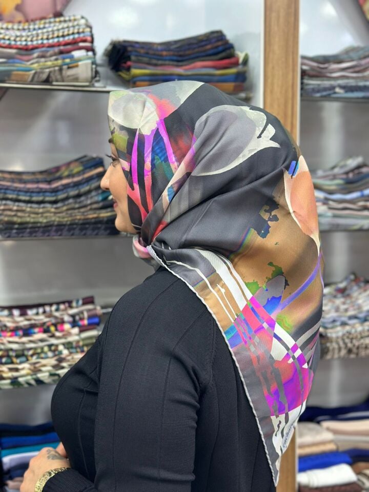 Cacharel Twill İpek Eşarp - 2025/2026 Sonbahar-Kış - 9084313-971- Tivil