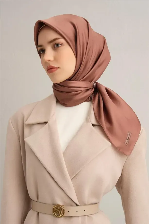 Armine Jakarlı İpek Eşarp - Monogram Desen 2000-05