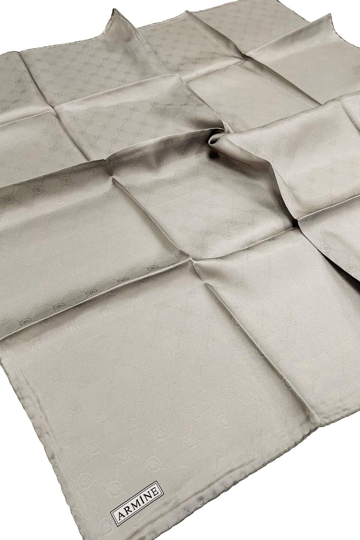 Armine Jakarlı İpek Eşarp - Monogram Desen -2000-414