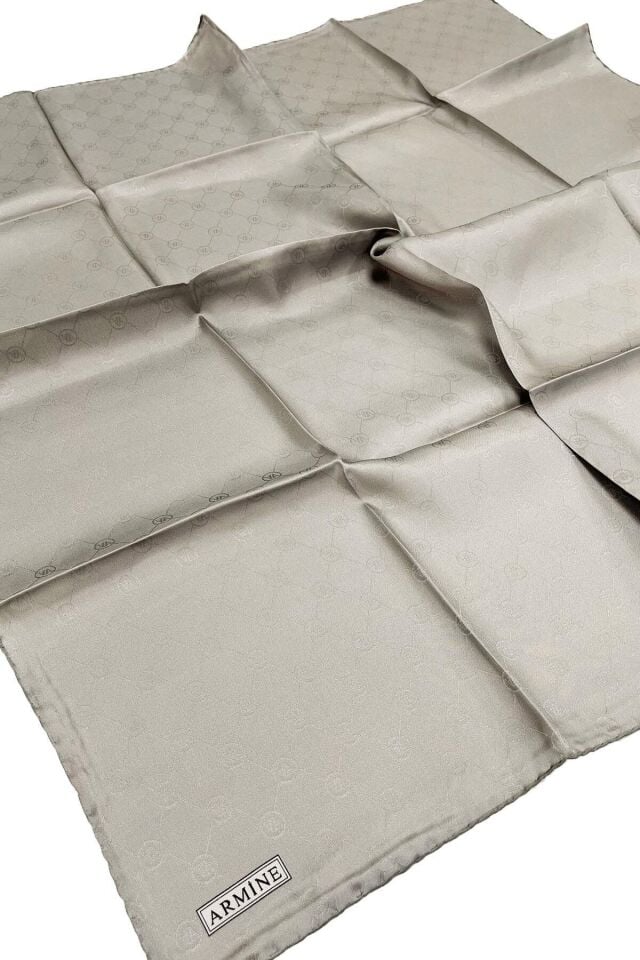 Armine Jakarlı İpek Eşarp - Monogram Desen -2000-414