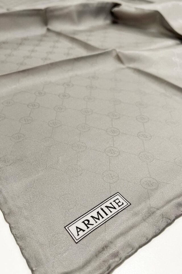 Armine Jakarlı İpek Eşarp - Monogram Desen -2000-414