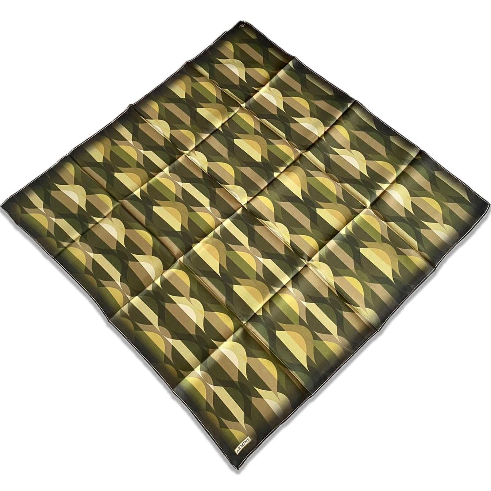 Armine Turuncu Geometrik Desen Tivil İpek Eşarp 9169D -37