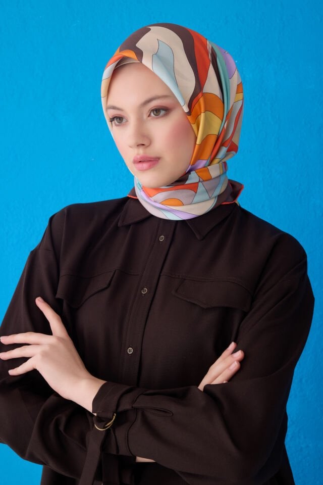 Belli İpek Eşarp 2025 İlkbahar-Yaz - 4108D-81 - Tivil