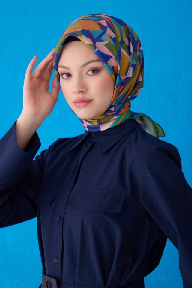 Belli İpek Eşarp 2025 İlkbahar-Yaz - 4106D-56- Tivil